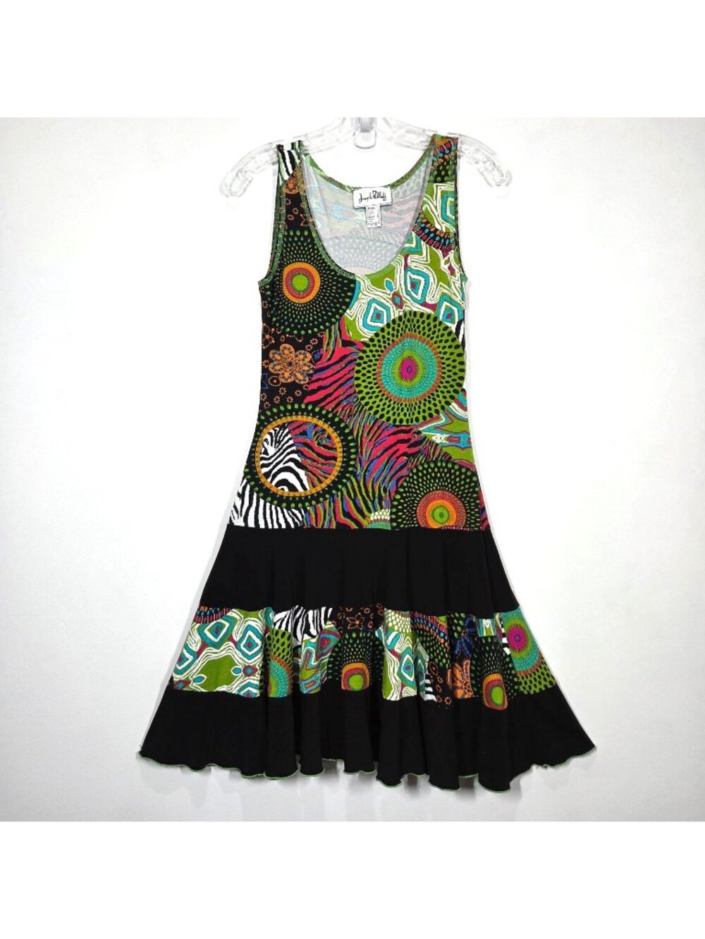 Joseph Ribkoff Dress Size 2 Colorful Geometric Circles Artsy Party Boho Stretch